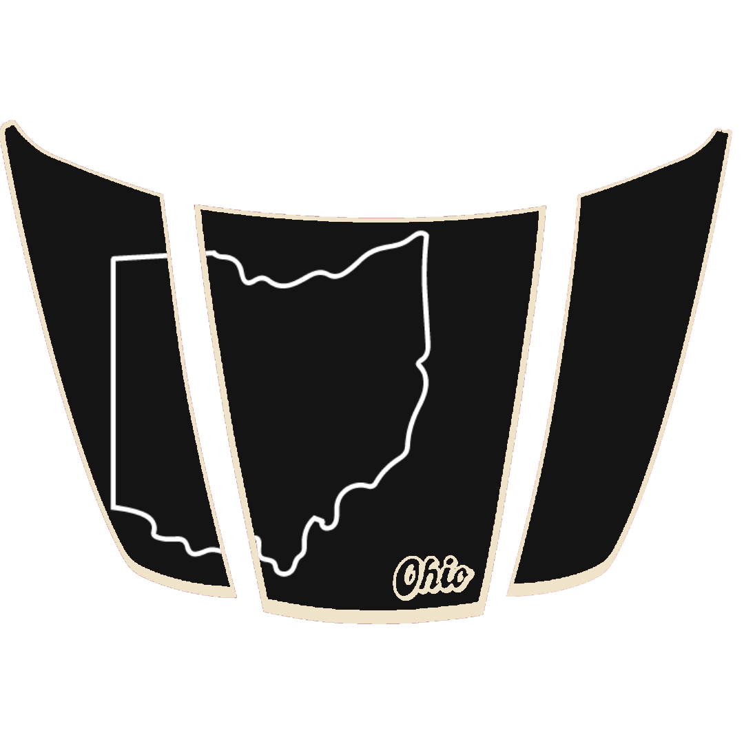 Hood Panel Decal/Sticker - Ohio - Cut - Border Graphic Kit - For Ford F-150 2020-2026 - Premium Vinyl
