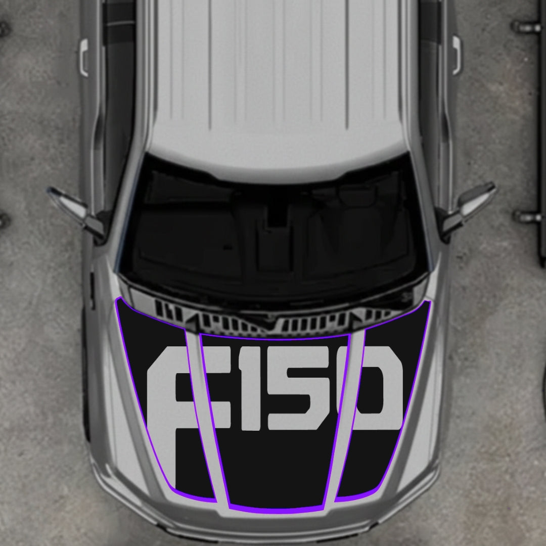 Hood Panel Decal/Sticker - Style 16 - Cut Graphic Kit - For Ford F-150 2020-2026 - Premium Vinyl