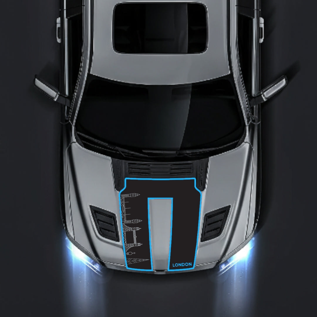 Hood Panel Decal/Sticker - London Skyline - Cut - Border Graphic Kit - For Dodge RAM 1500 2019-2025 - Premium Vinyl