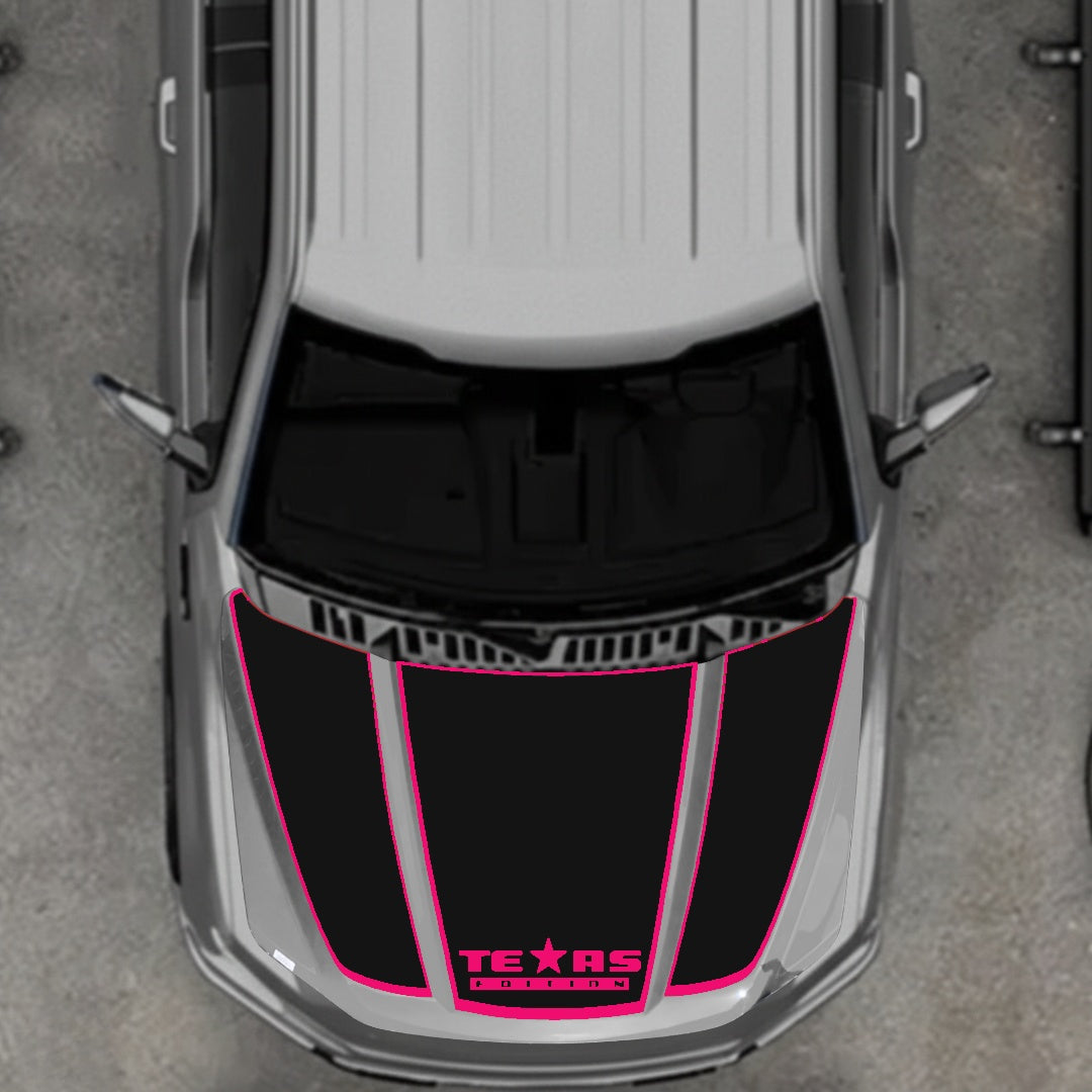 Hood Panel Decal/Sticker - Texas - Border Graphic Kit - For Ford F-150 2020-2026 - Premium Vinyl