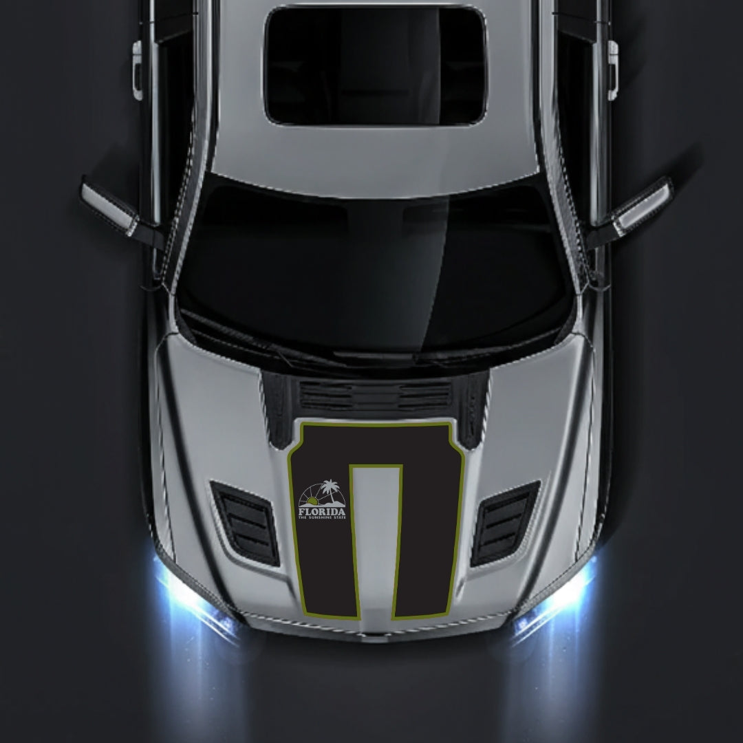 Performance Hood Panel Decal/Sticker - Florida - Cut - Border Graphic Kit - For Dodge RAM 1500 2019-2025 - Premium Vinyl