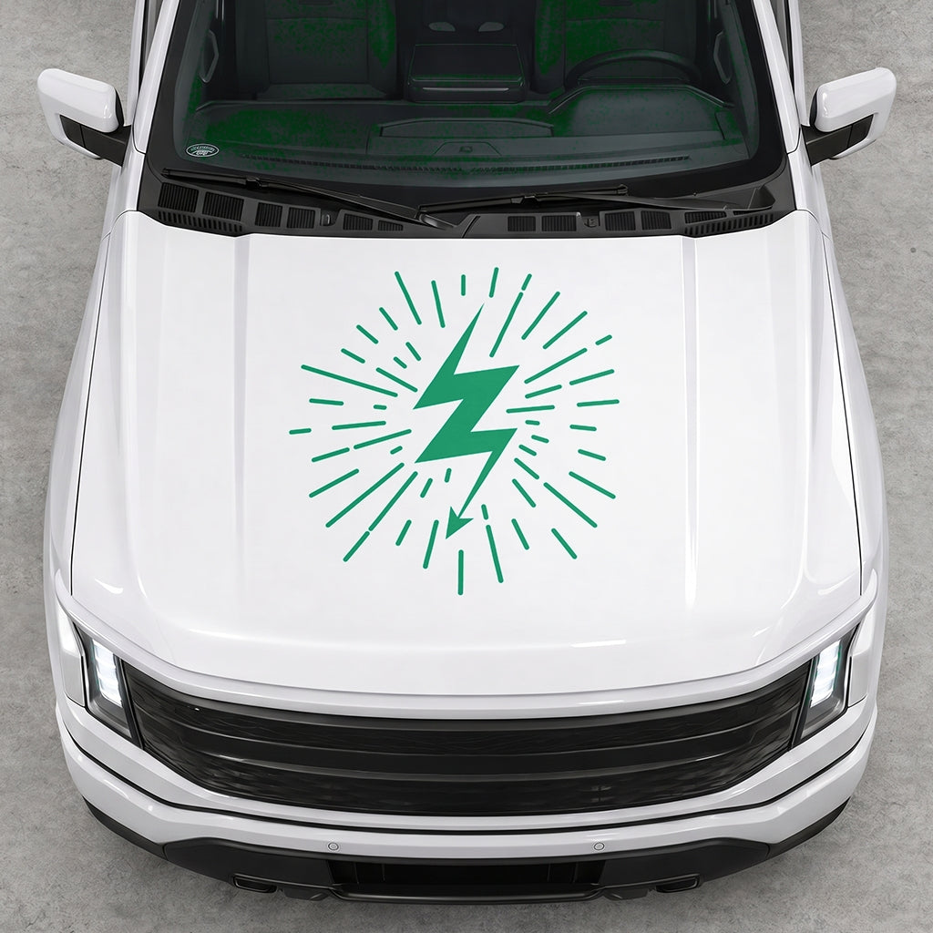 Hood Panel Decal/Sticker - Cut Electric Splash Graphic Decal Graphic Kit - For FORD F-150 2015-2020 - Premium Vinyl