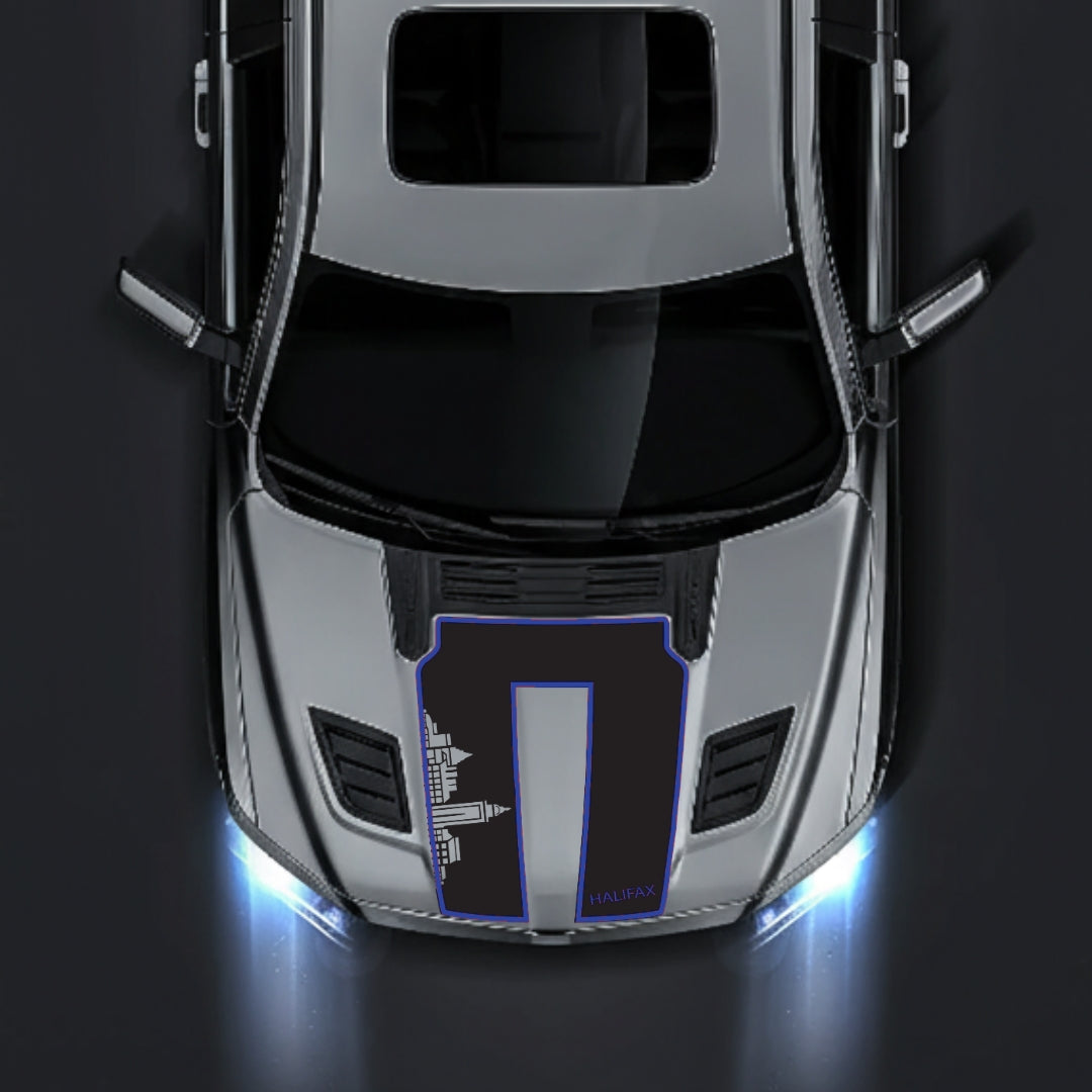 Hood Panel Decal/Sticker - Halifax Skyline - Cut - Border Graphic Kit - For Dodge RAM 1500 2019-2025 - Premium Vinyl