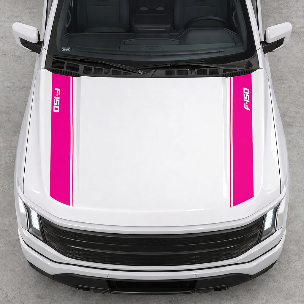 Hood Panel Decal/Sticker - Double Side Solid F150 Graphic Decal Graphic Kit - For Ford F-150 2015-2020 - Premium Vinyl