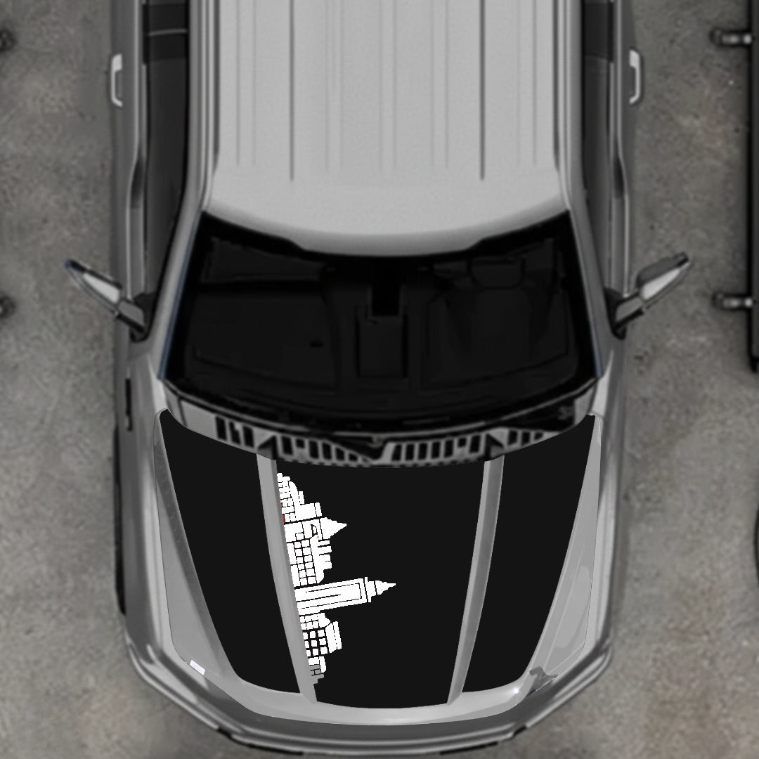 Hood Panel Decal/Sticker - Halifax Skyline Graphic Kit - For Ford F-150 2020-2026 - Premium Vinyl