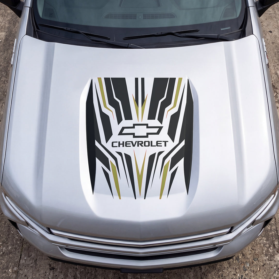 Hood Panel Decal/Sticker - Speed Cut Graphic Decal Graphic Kit - For Chevrolet Silverado 2019-2024 - Premium Vinyl