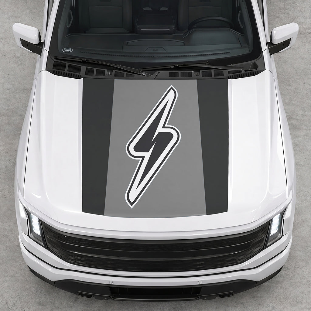 Hood Panel Decal/Sticker - Electric Solid Graphic Decal Graphic Kit - For FORD F-150 2015-2020 - Premium Vinyl