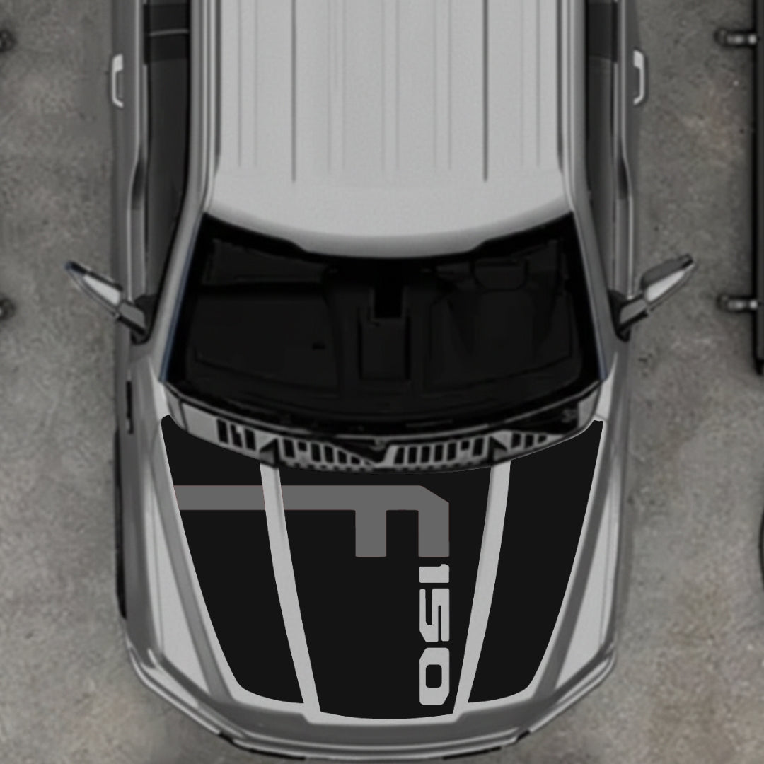 Hood Panel Decal/Sticker - Style 9 - Cut Graphic Kit - For Ford F-150 2020-2026 - Premium Vinyl