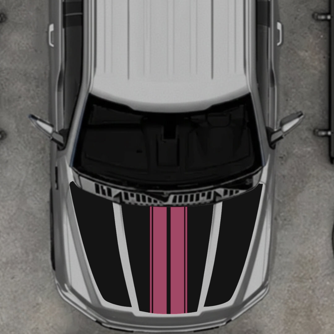 Hood Panel Decal/Sticker - Bars Style Graphic Kit - For Ford F-150 2020-2026 - Premium Vinyl