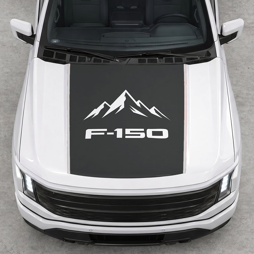 Hood Panel Decal/Sticker - Mountain Graphic Decal Graphic Kit - For Ford F-150 2015-2020 - Premium Vinyl