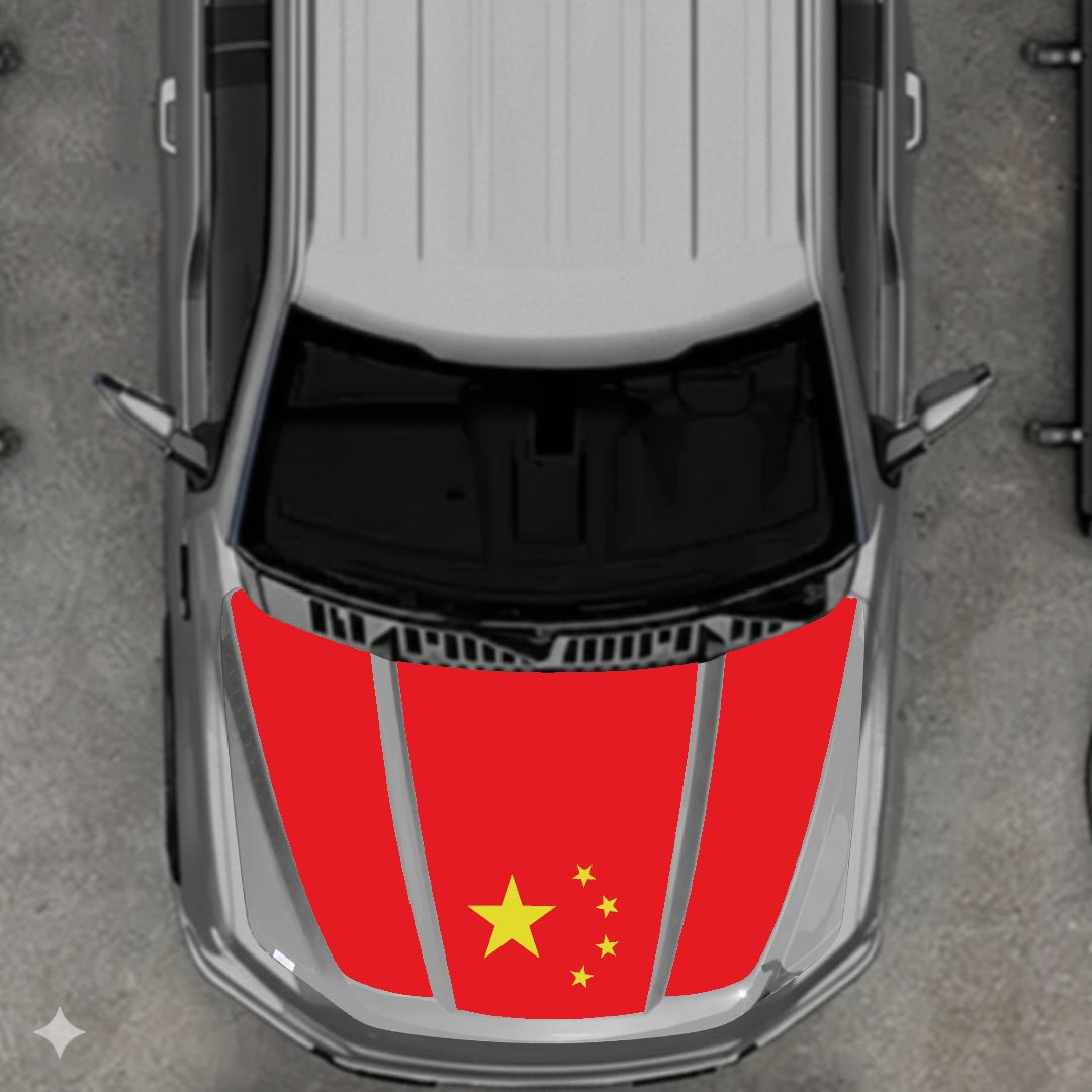 Hood Panel Decal/Sticker - China Flag Graphic Kit - For Ford F-150 2020-2026 - Premium Vinyl
