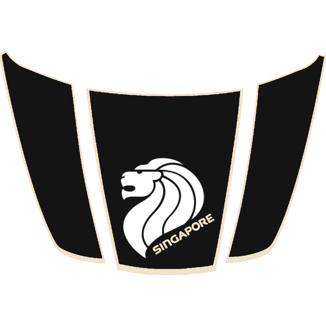 Hood Panel Decal/Sticker - Singapore - Cut  - Border Graphic Kit - For Ford F-150 2020-2026 - Premium Vinyl