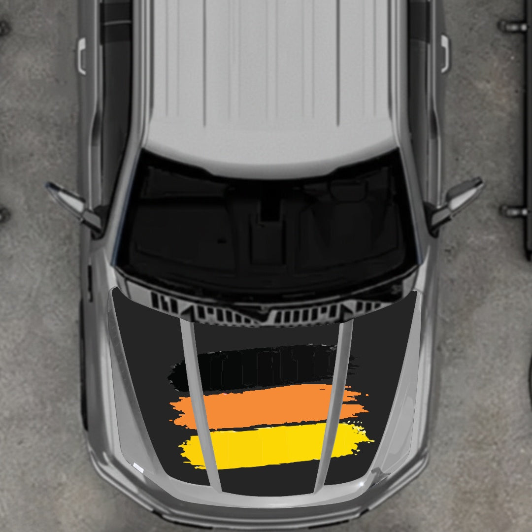 Hood Panel Decal/Sticker - Germany Flag Graphic Kit - For Ford F-150 2020-2026 - Premium Vinyl