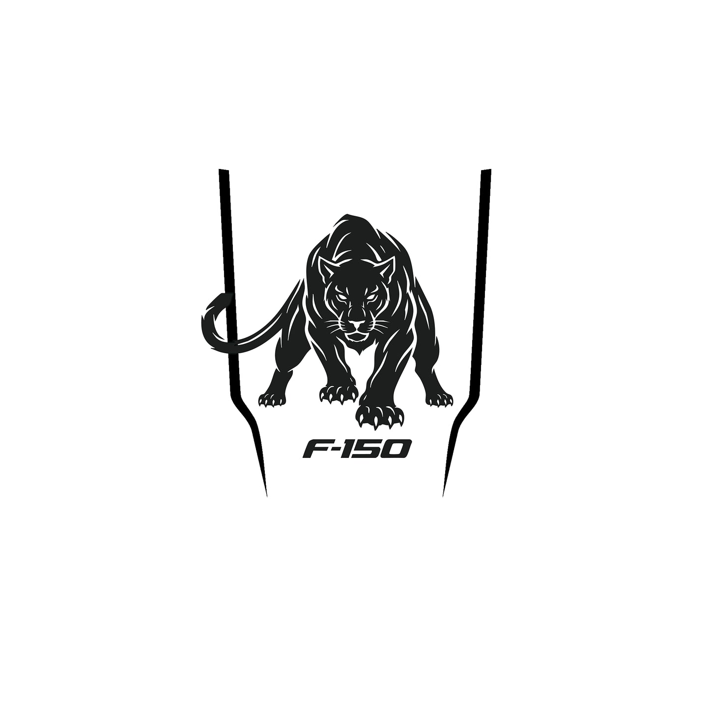 Hood Panel Decal/Sticker - Stalking Black Panther Hood Decal – Aggressive Cougar Wildcat Graphic Vinyl Sticker Graphic Kit - For Ford F-150 F150 2015-2020 - Premium Vinyl