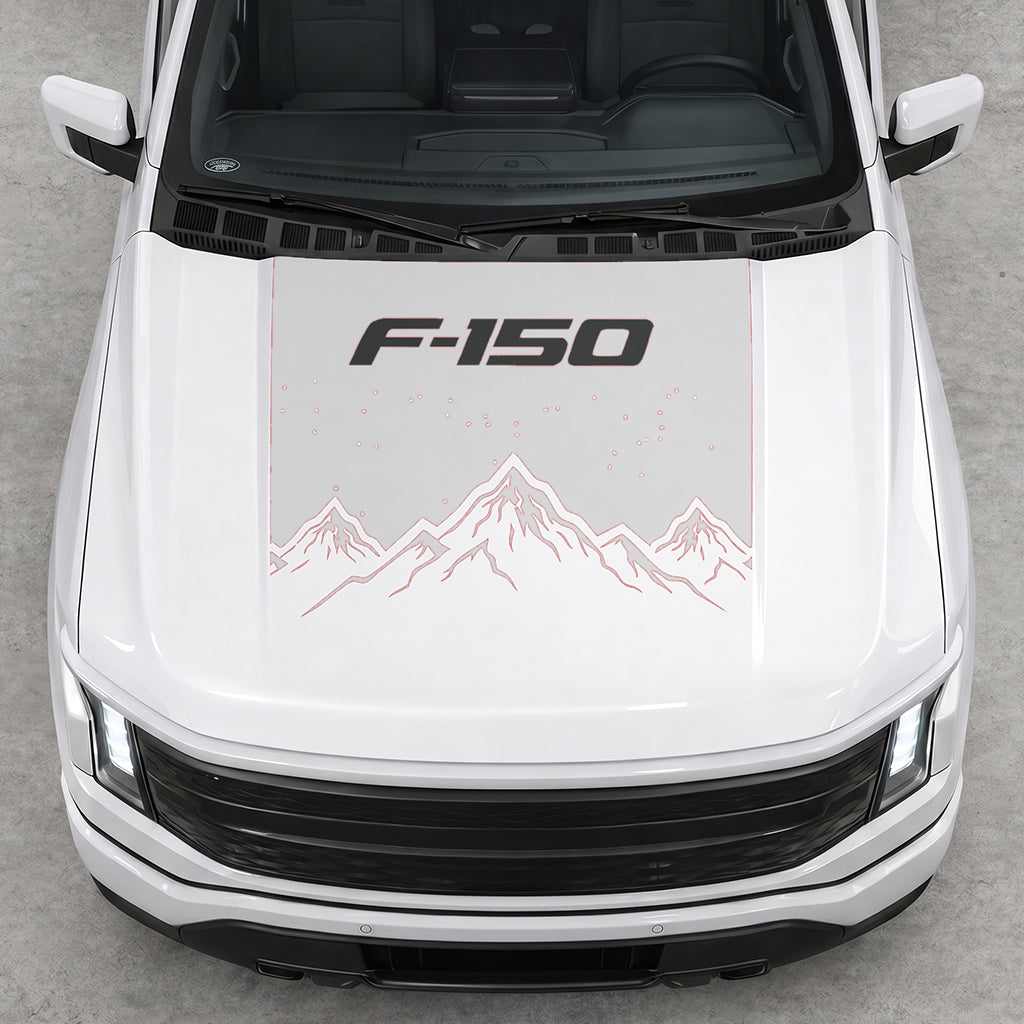 Hood Panel Decal/Sticker - Deep Mountain Graphic Decal Graphic Kit - For Ford F-150 2015-2020 - Premium Vinyl