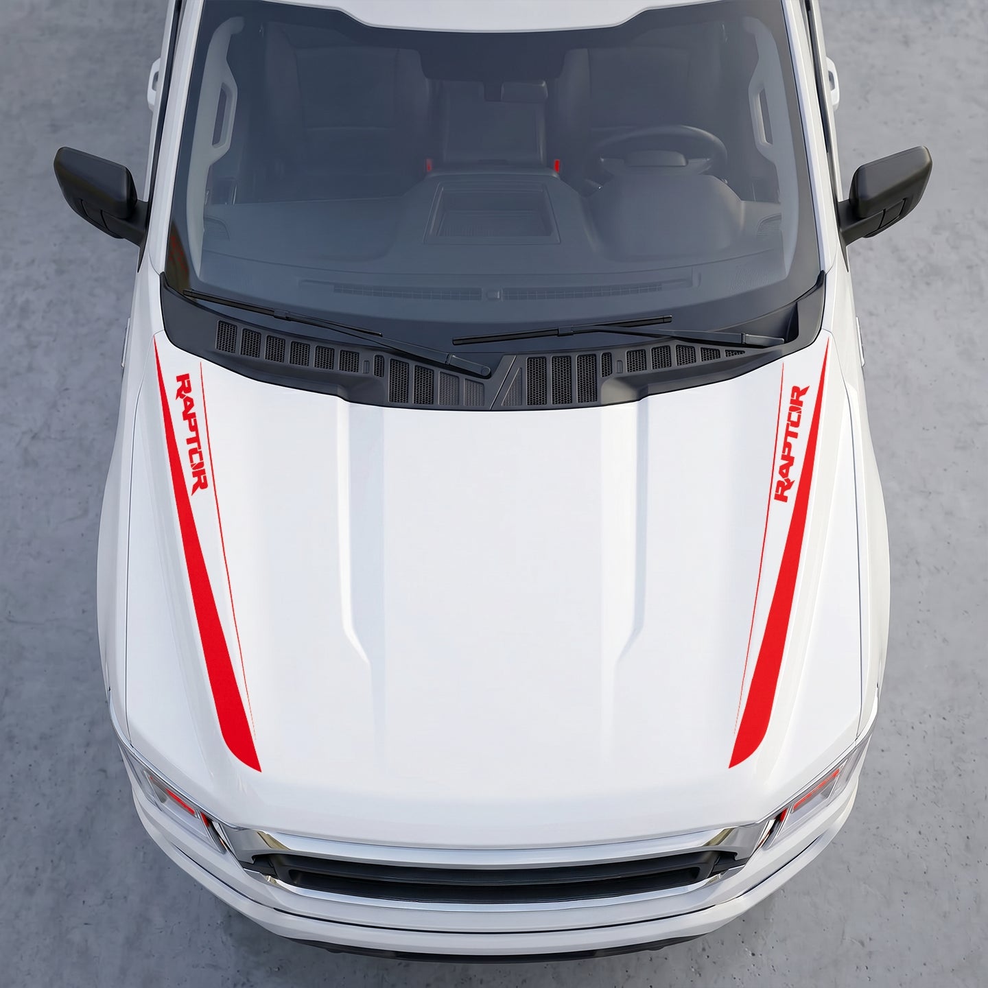 Hood Panel Decal/Sticker - Raptor Edition  Hood Cowl Stripes – Dual Side Vinyl Decal Graphic Kit - For Ford F-150 F150 2015-2020 - Premium Vinyl