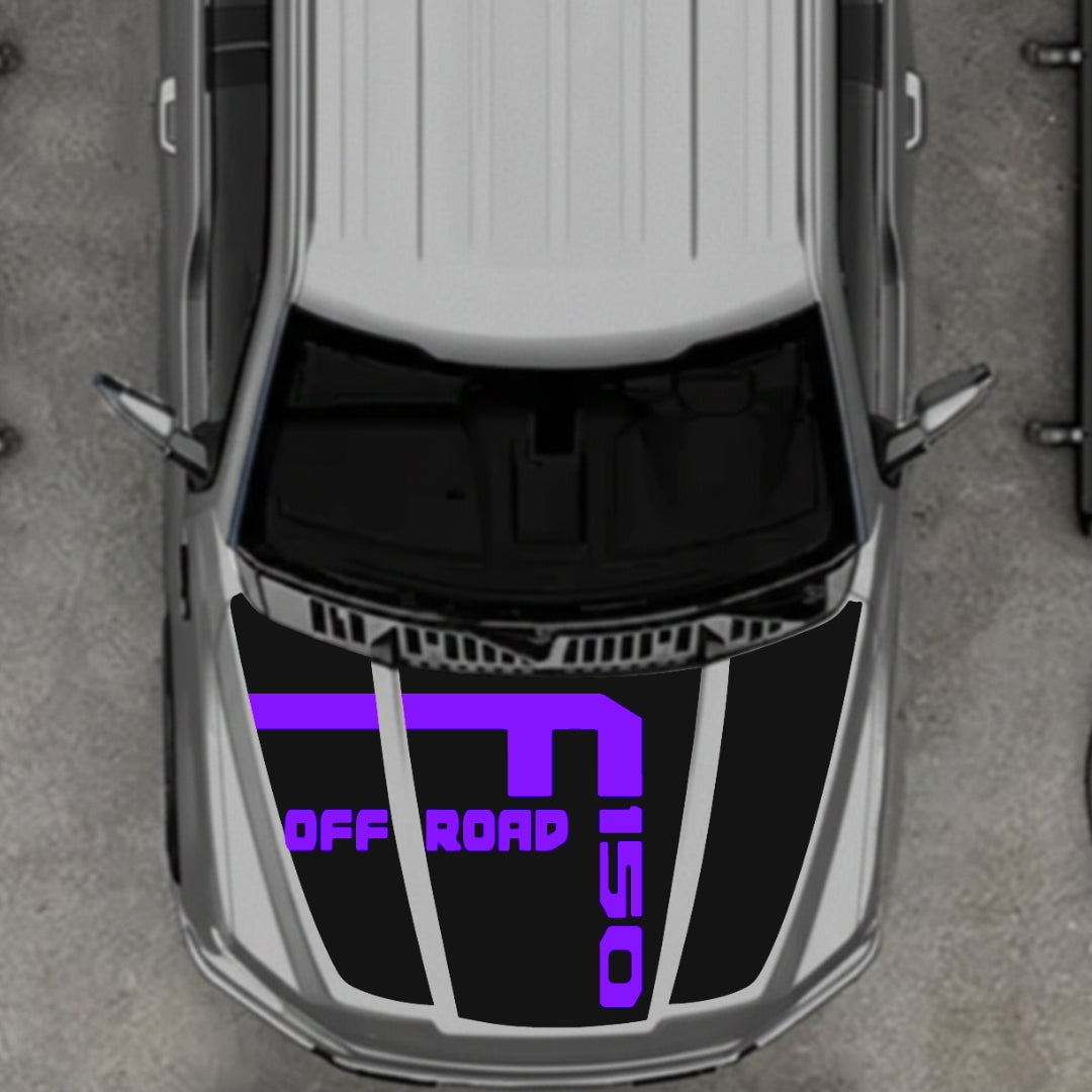 Hood Panel Decal/Sticker - Style 7 Graphic Kit - For Ford F-150 2020-2026 - Premium Vinyl