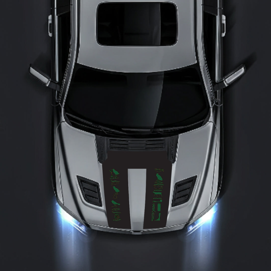 Hood Panel Decal/Sticker - Egyptian Hieroglyph Graphic Kit - For Dodge RAM 1500 2019-2025 - Premium Vinyl