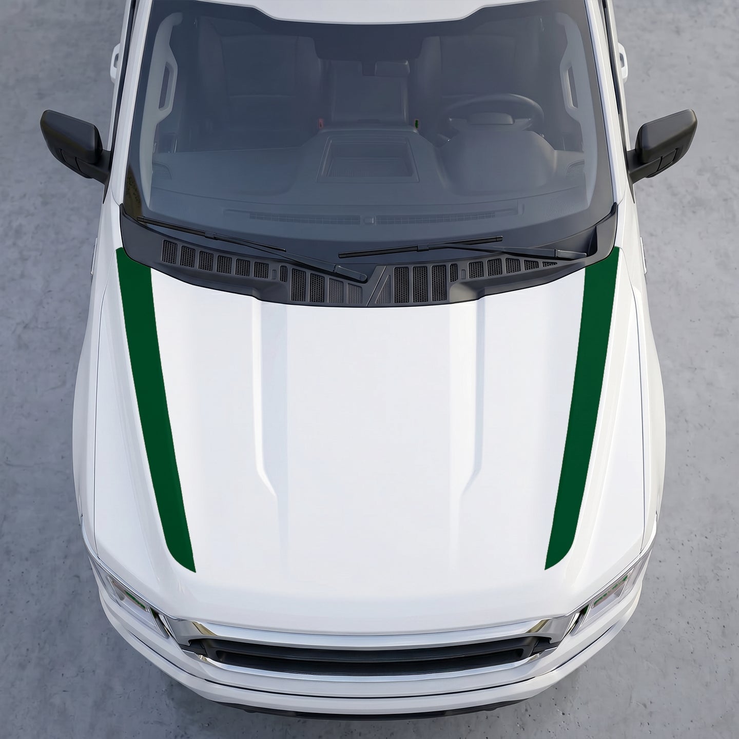 Hood Panel Decal/Sticker - Minimalist Solid  Hood Cowl Stripes – Dual Side Accent Vinyl Decals Graphic Kit - For Ford F-150 F150 2015-2020 - Premium Vinyl