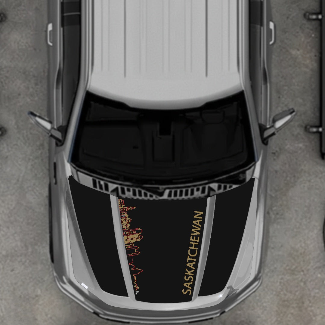 Hood Panel Decal/Sticker - Saskatchewan Skyline Graphic Kit - For Ford F-150 2020-2026 - Premium Vinyl