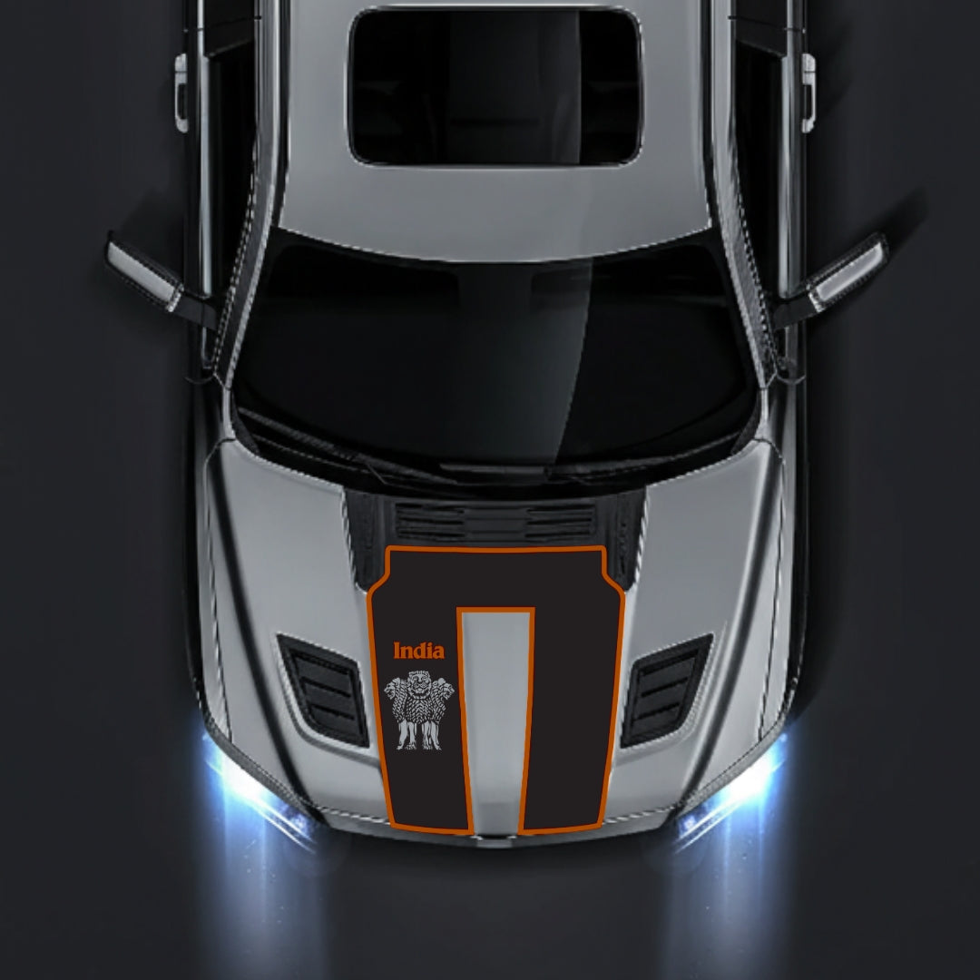 Performance Hood Panel Decal/Sticker - India - Cut - Border Graphic Kit - For Dodge RAM 1500 2019-2025 - Premium Vinyl