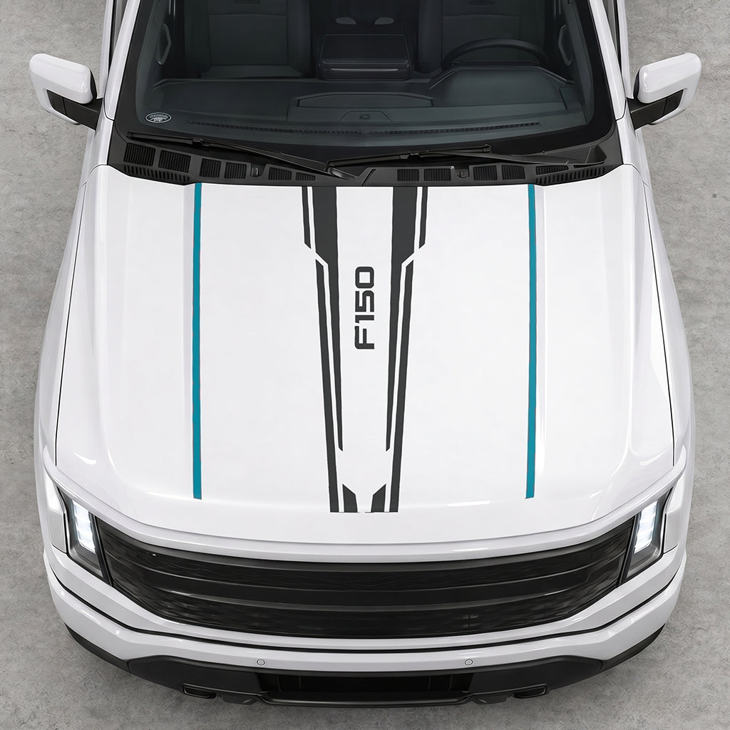 Hood Panel Decal/Sticker - Speed Graphic Decal Graphic Kit - For Ford F-150 2015-2020 - Premium Vinyl