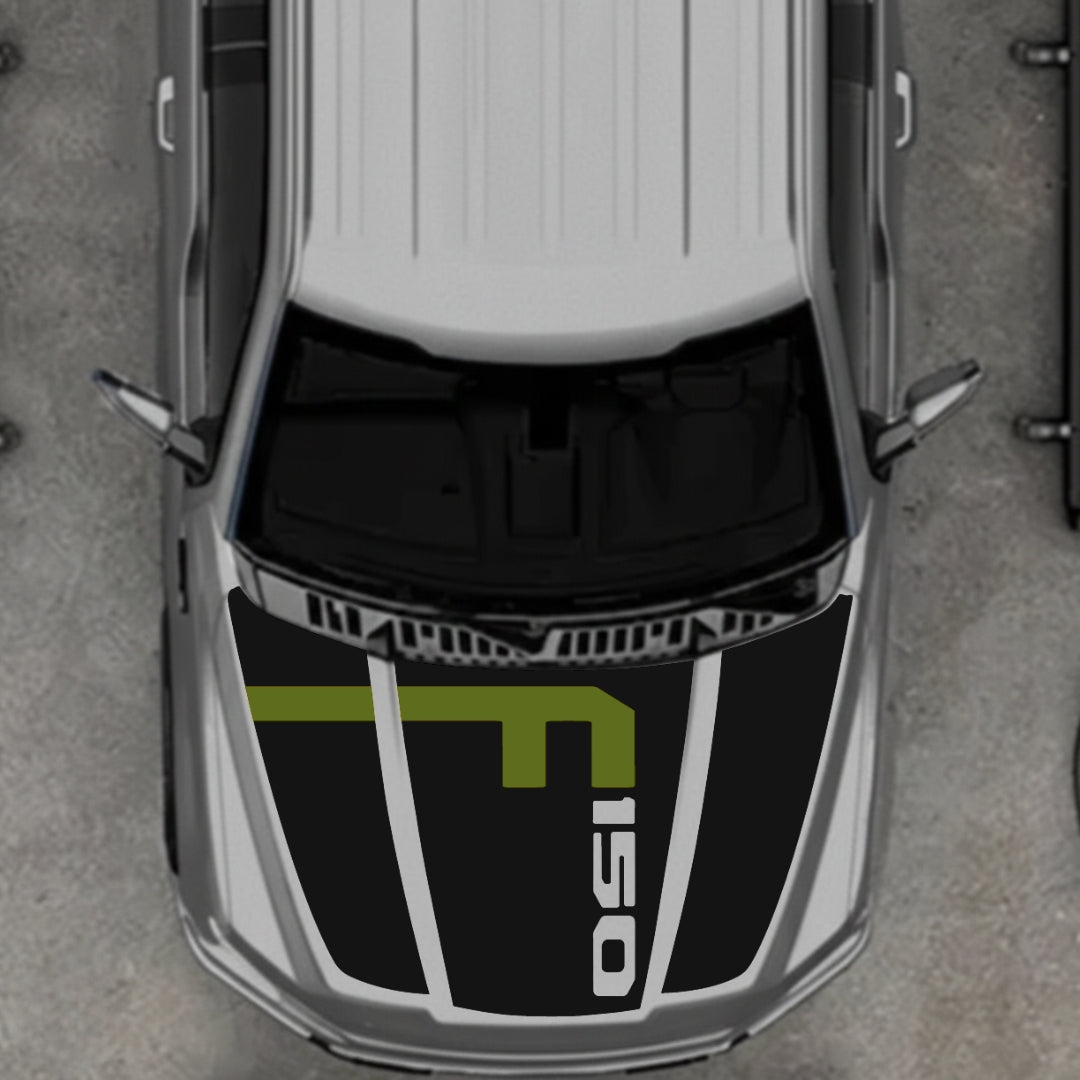 Hood Panel Decal/Sticker - Style 9 - Cut Graphic Kit - For Ford F-150 2020-2026 - Premium Vinyl