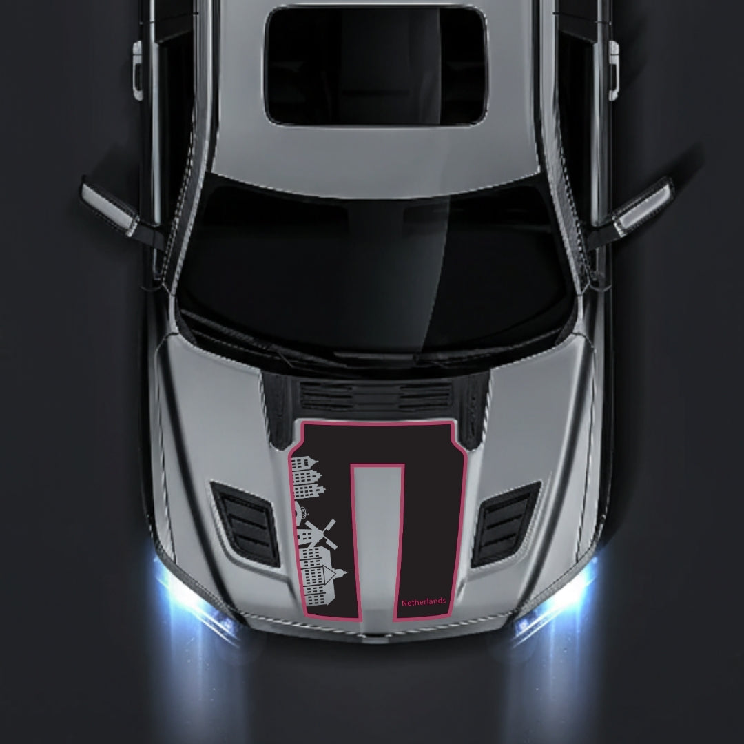 Performance Hood Panel Decal/Sticker - Netherlands Skyline - Cut - Border Graphic Kit - For Dodge RAM 1500 2019-2025 - Premium Vinyl