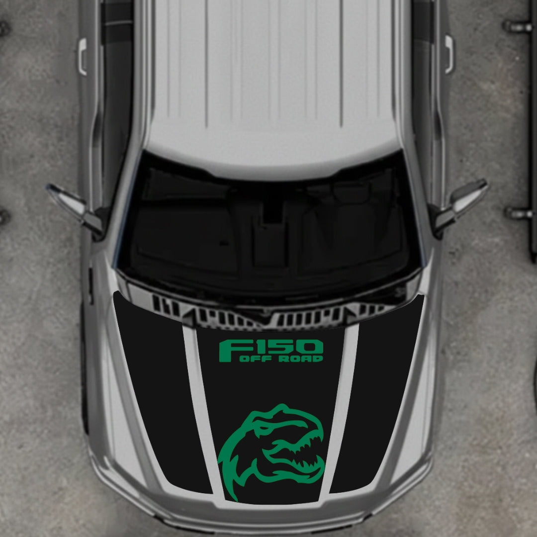 Hood Panel Decal/Sticker - Rex Style 9 Graphic Kit - For Ford F-150 2020-2026 - Premium Vinyl
