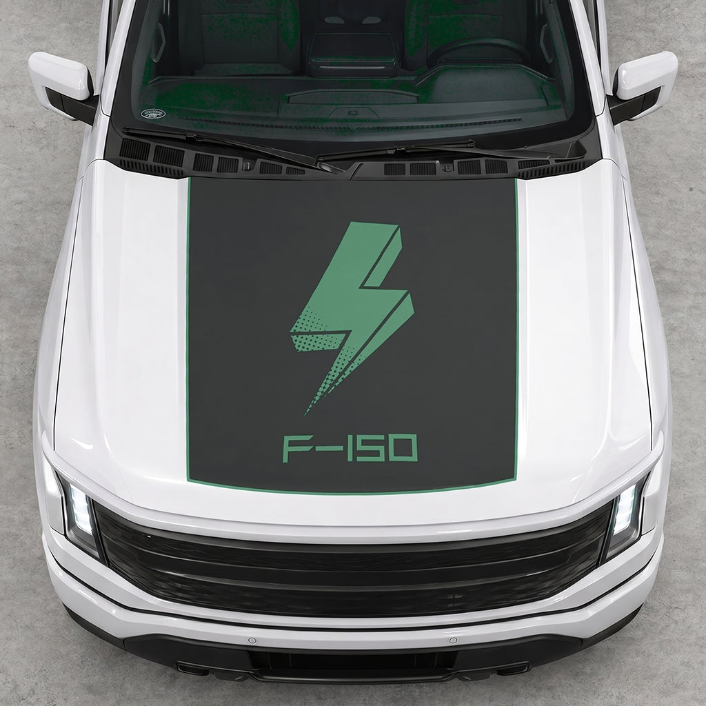 Hood Panel Decal/Sticker - Bold Electric Graphic Decal Graphic Kit - For FORD F-150 2015-2020 - Premium Vinyl