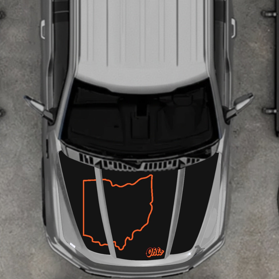 Hood Panel Decal/Sticker - Ohio Graphic Kit - For Ford F-150 2020-2026 - Premium Vinyl
