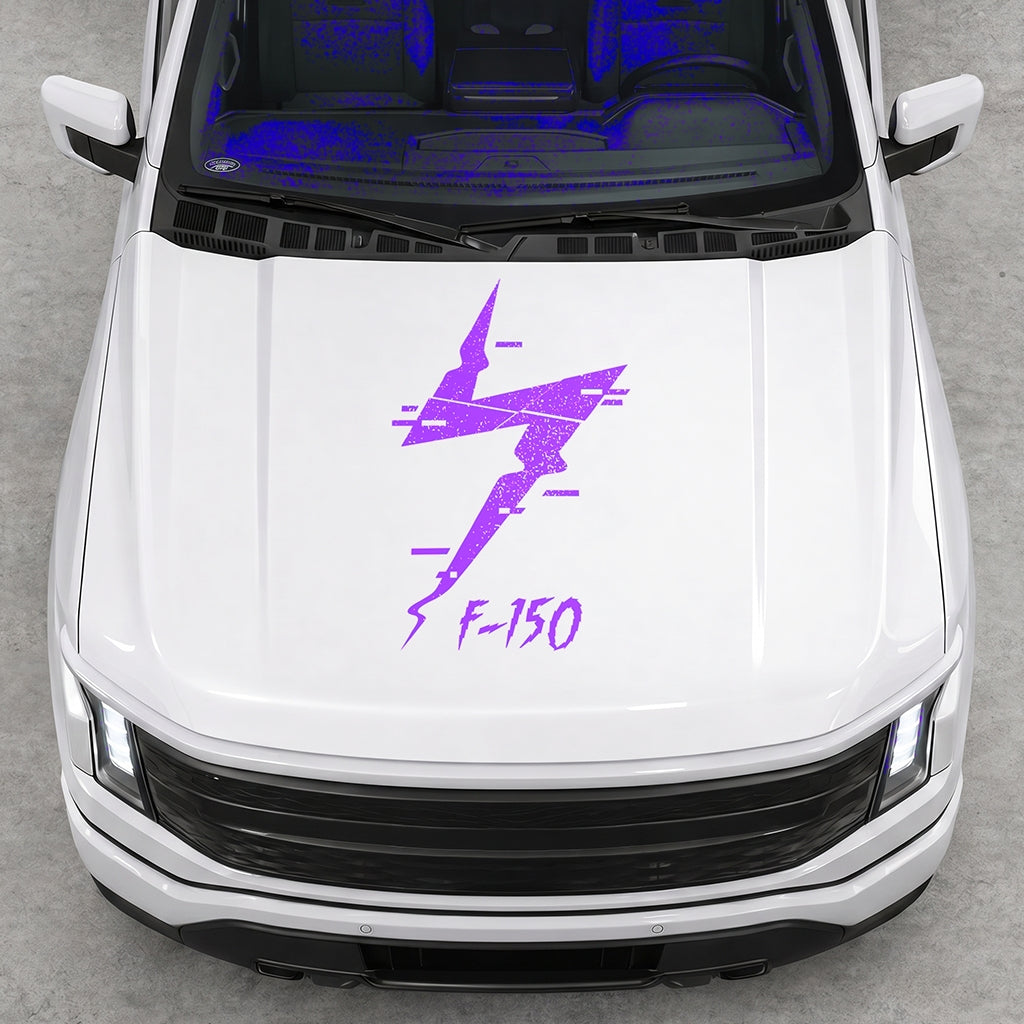 Hood Panel Decal/Sticker - Cut Electric F150 Graphic Decal Graphic Kit - For FORD F-150 2015-2020 - Premium Vinyl