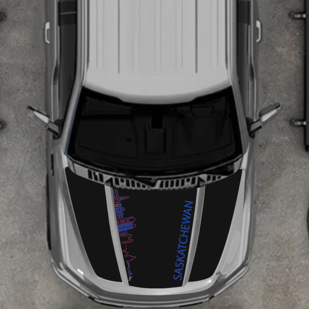 Hood Panel Decal/Sticker - Saskatchewan Skyline Graphic Kit - For Ford F-150 2020-2026 - Premium Vinyl