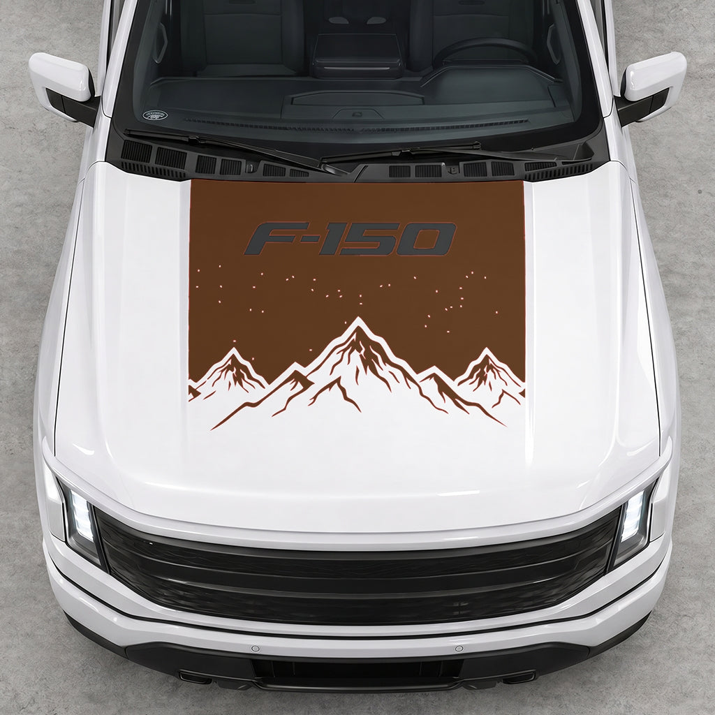 Hood Panel Decal/Sticker - Deep Mountain Graphic Decal Graphic Kit - For Ford F-150 2015-2020 - Premium Vinyl
