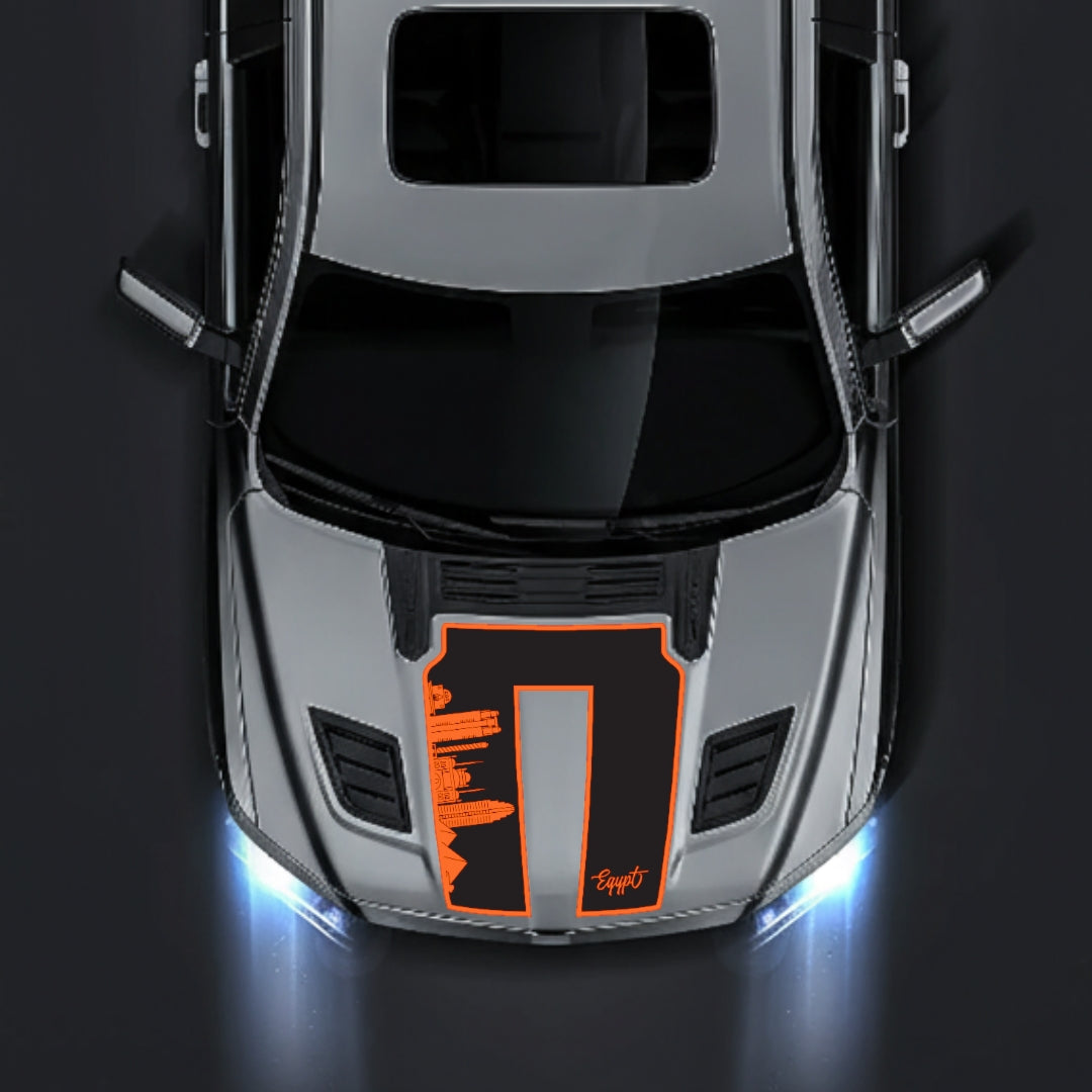 Hood Panel Decal/Sticker - Egypt Skyline - Border Graphic Kit - For Dodge RAM 1500 2019-2025 - Premium Vinyl