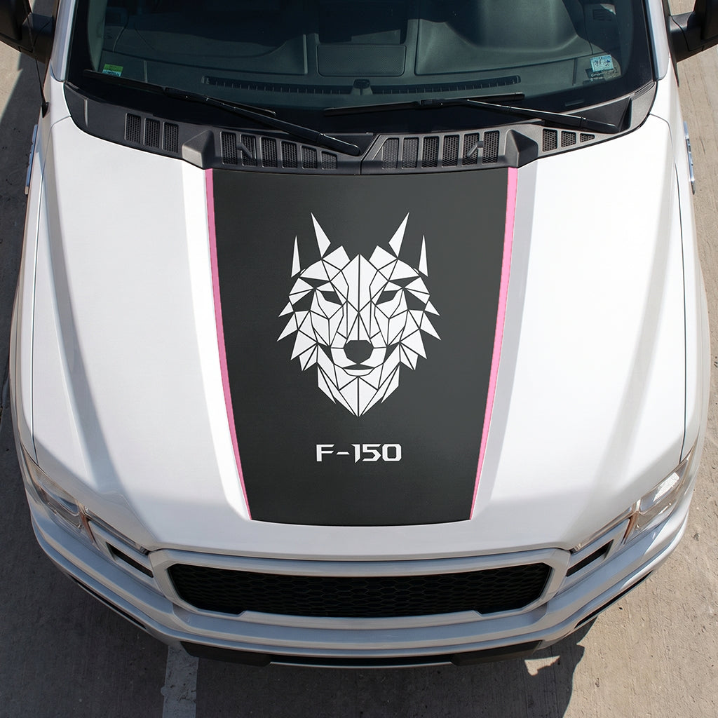 Hood Panel Decal/Sticker - Wolf Head Graphic Decal Graphic Kit - For Ford F-150 2015-2020 - Premium Vinyl