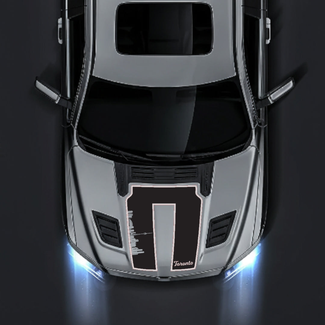 Hood Panel Decal/Sticker - Toronto Skyline - Cut - Border Graphic Kit - For Dodge RAM 1500 2019-2025 - Premium Vinyl