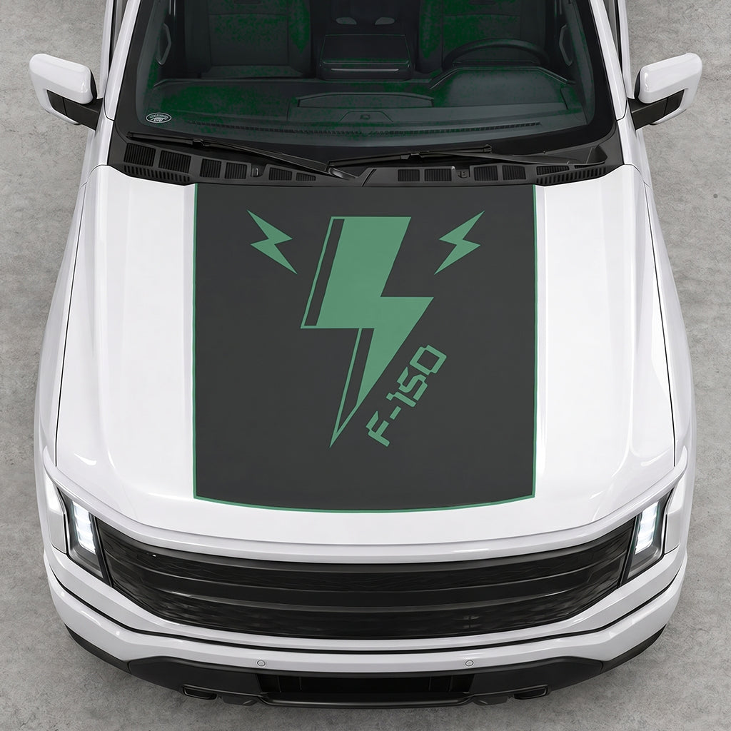 Hood Panel Decal/Sticker - Triple Electric Graphic Decal Graphic Kit - For FORD F-150 2015-2020 - Premium Vinyl