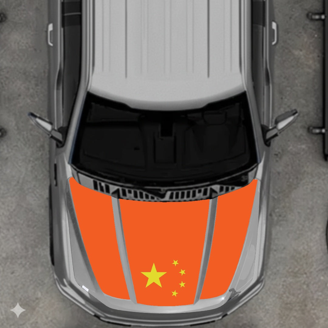 Hood Panel Decal/Sticker - China Flag Graphic Kit - For Ford F-150 2020-2026 - Premium Vinyl