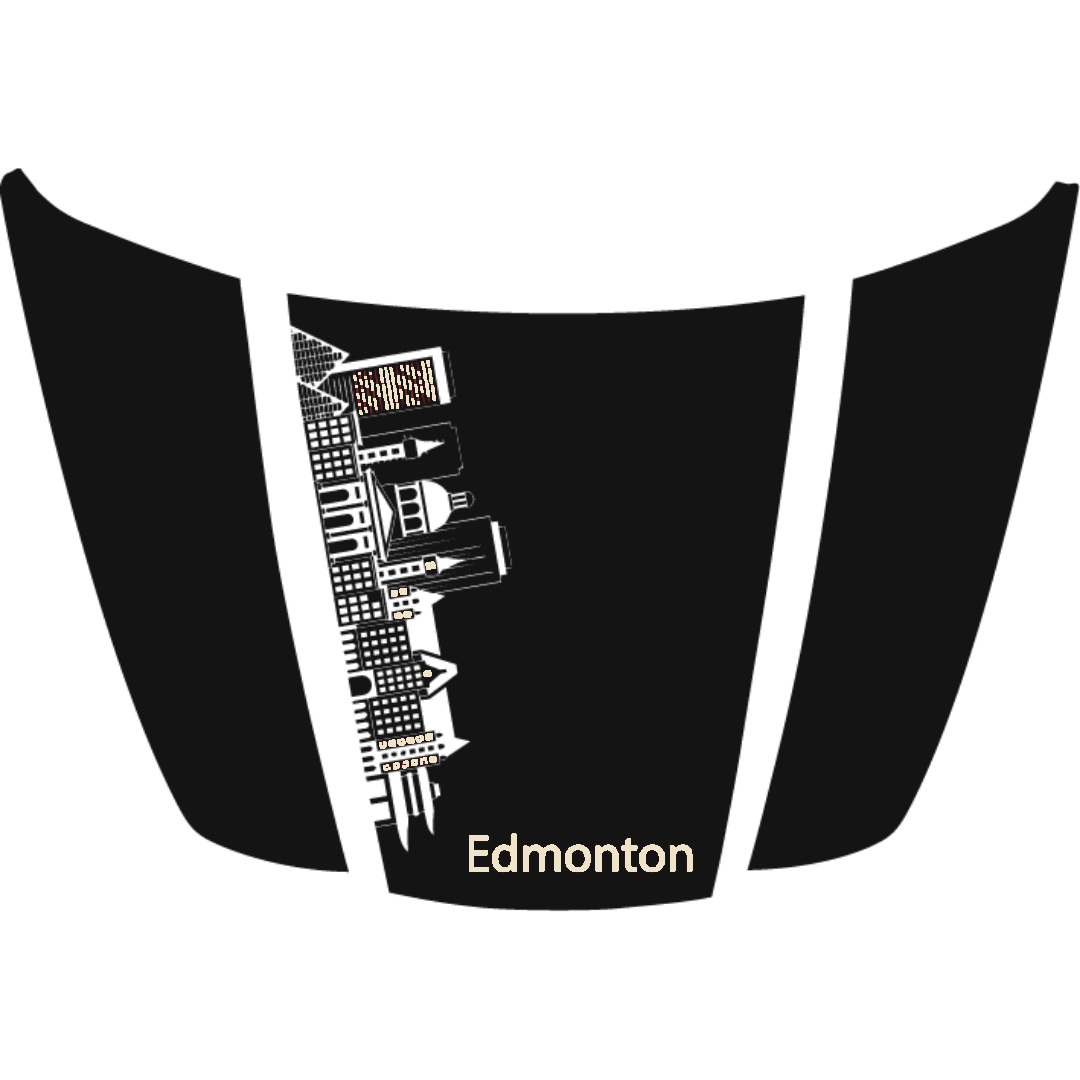 Hood Panel Decal/Sticker - Edmonton Skyline - Cut Graphic Kit - For Ford F-150 2020-2026 - Premium Vinyl