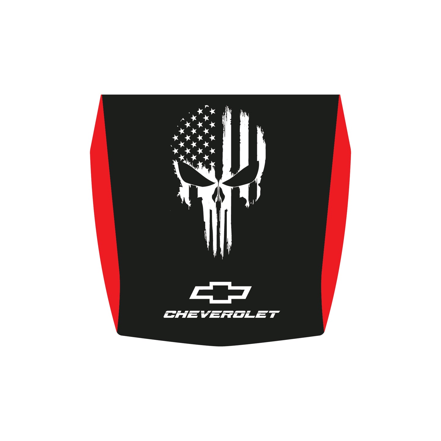 Hood Panel Decal/Sticker - American Punisher Graphic Decal Graphic Kit - For Chevrolet Silverado 2019-2024 - Premium Vinyl