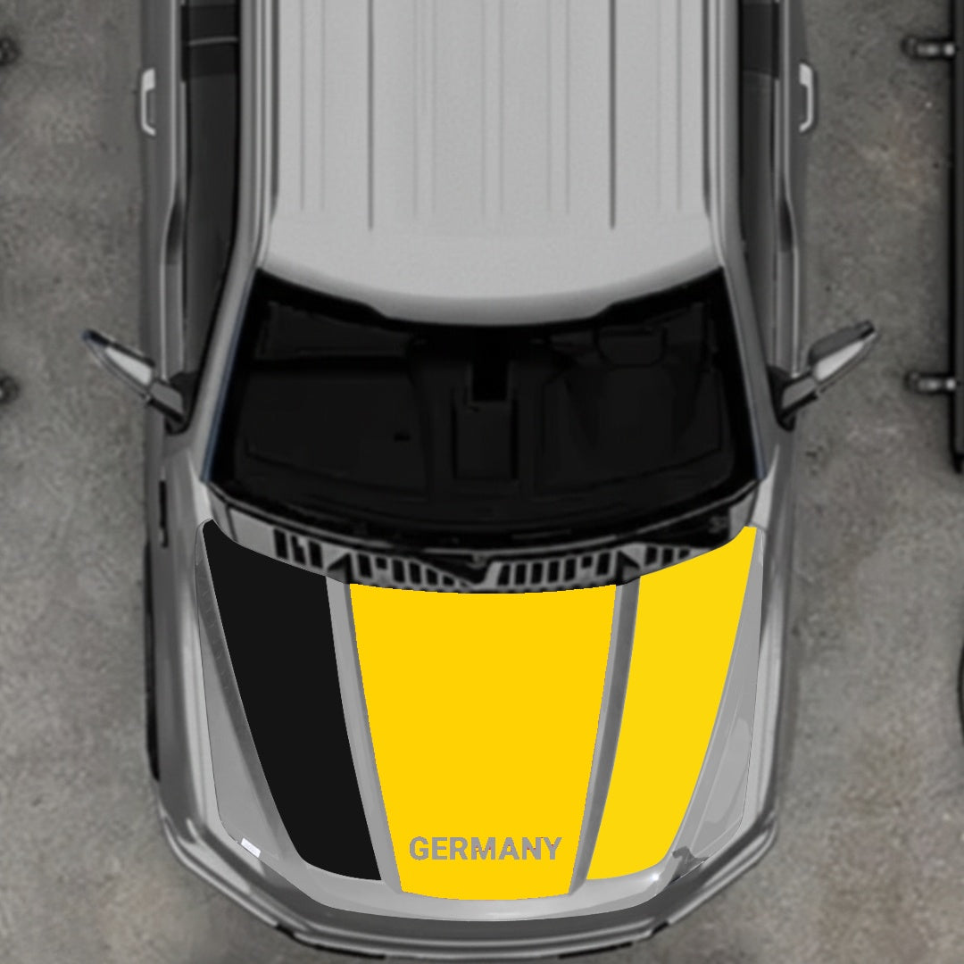 Hood Panel Decal/Sticker - Germany Flag Parts Graphic Kit - For Ford F-150 2020-2026 - Premium Vinyl