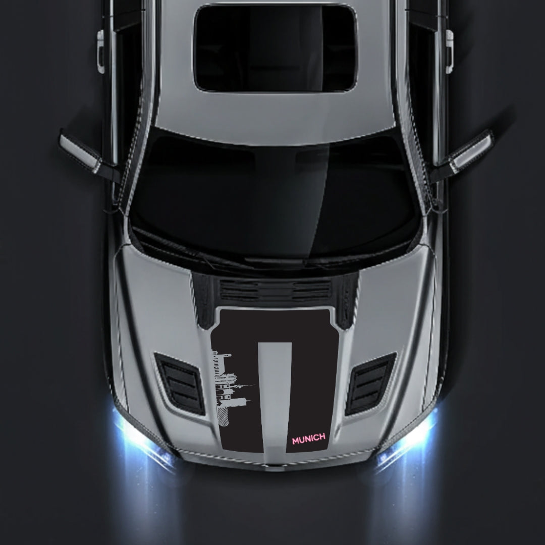Hood Panel Decal/Sticker - Munich Skyline - Cut Graphic Kit - For Dodge RAM 1500 2019-2025 - Premium Vinyl