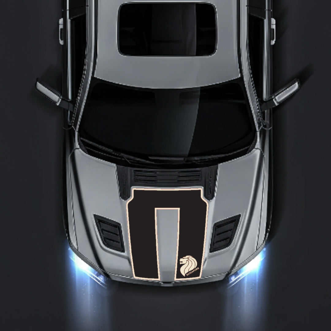 Hood Panel Decal/Sticker - Singapore - Border Graphic Kit - For Dodge RAM 1500 2019-2025 - Premium Vinyl
