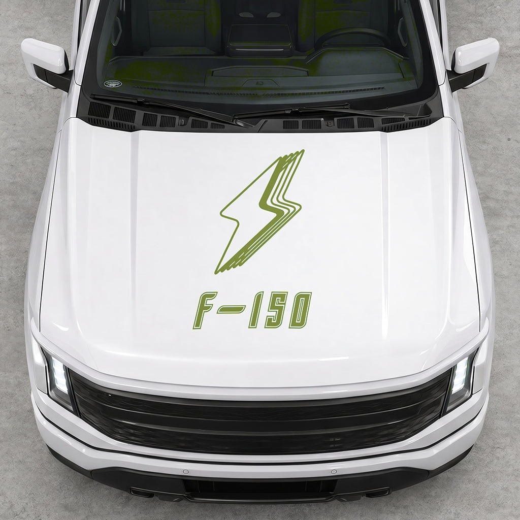 Hood Panel Decal/Sticker - Cut Bordered Electric F150 Graphic Decal Graphic Kit - For FORD F-150 2015-2020 - Premium Vinyl