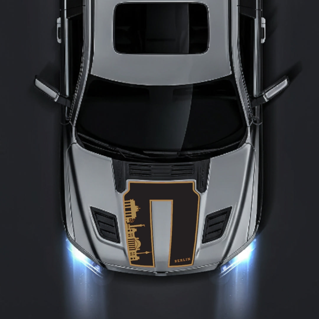 Hood Panel Decal/Sticker - Berlin Skyline - Border Graphic Kit - For Dodge RAM 1500 2019-2025 - Premium Vinyl