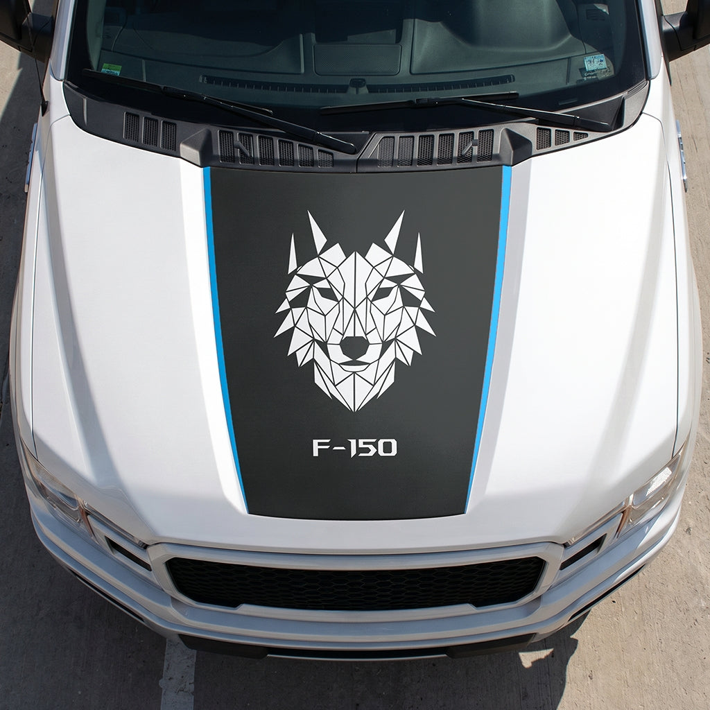 Hood Panel Decal/Sticker - Wolf Head Graphic Decal Graphic Kit - For Ford F-150 2015-2020 - Premium Vinyl