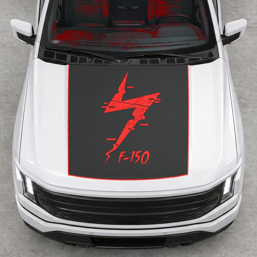 Hood Panel Decal/Sticker - Solid Electric F150 Graphic Decal Graphic Kit - For FORD F-150 2015-2020 - Premium Vinyl