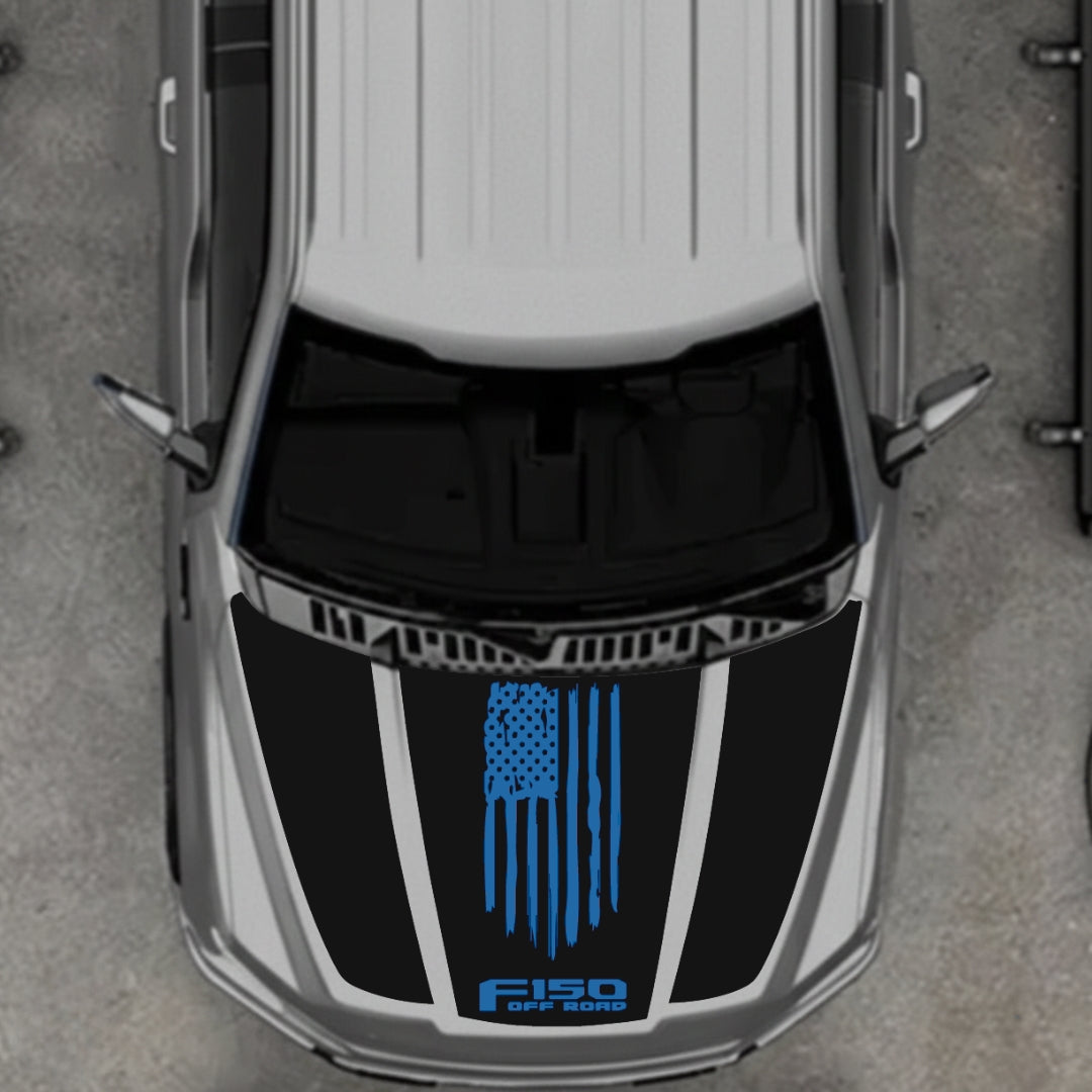 Hood Panel Decal/Sticker - USA Style 11 Graphic Kit - For Ford F-150 2020-2026 - Premium Vinyl