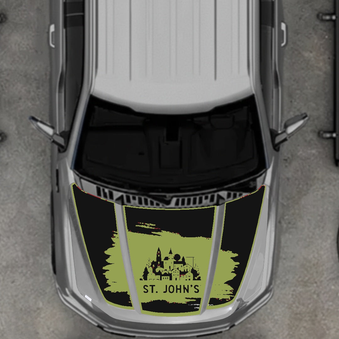 Hood Panel Decal/Sticker - St John's Border Graphic Kit - For Ford F-150 2020-2026 - Premium Vinyl